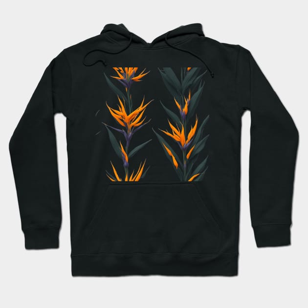 Strelitzia Flower Pattern | Native Plant South Africa | Bird of Paradise | African Safari Hoodie by BraaiNinja